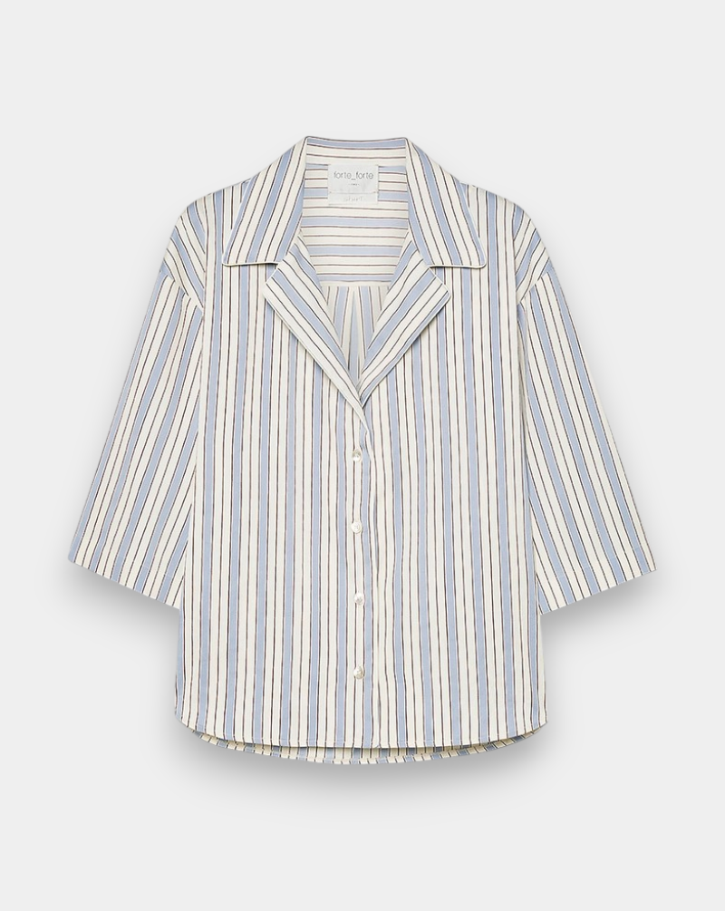 Camisa Forte Forte Sleeved Pinstripe Shirt 14821 5047 FORTE FORTE