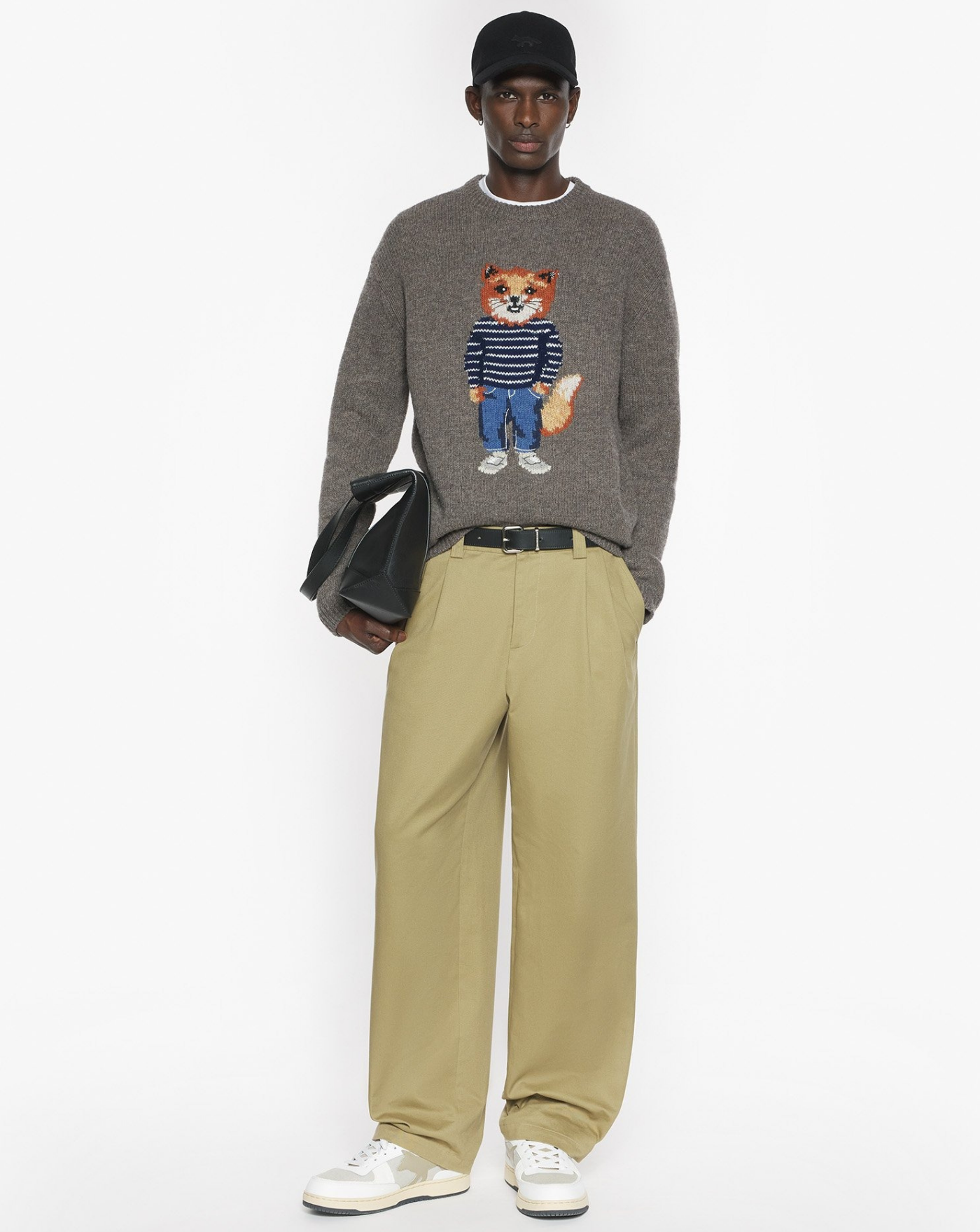 Jersey Maison Kitsune Dressed Fox Intarssia PM00806KH0002 H170 MAISON KITSUNE