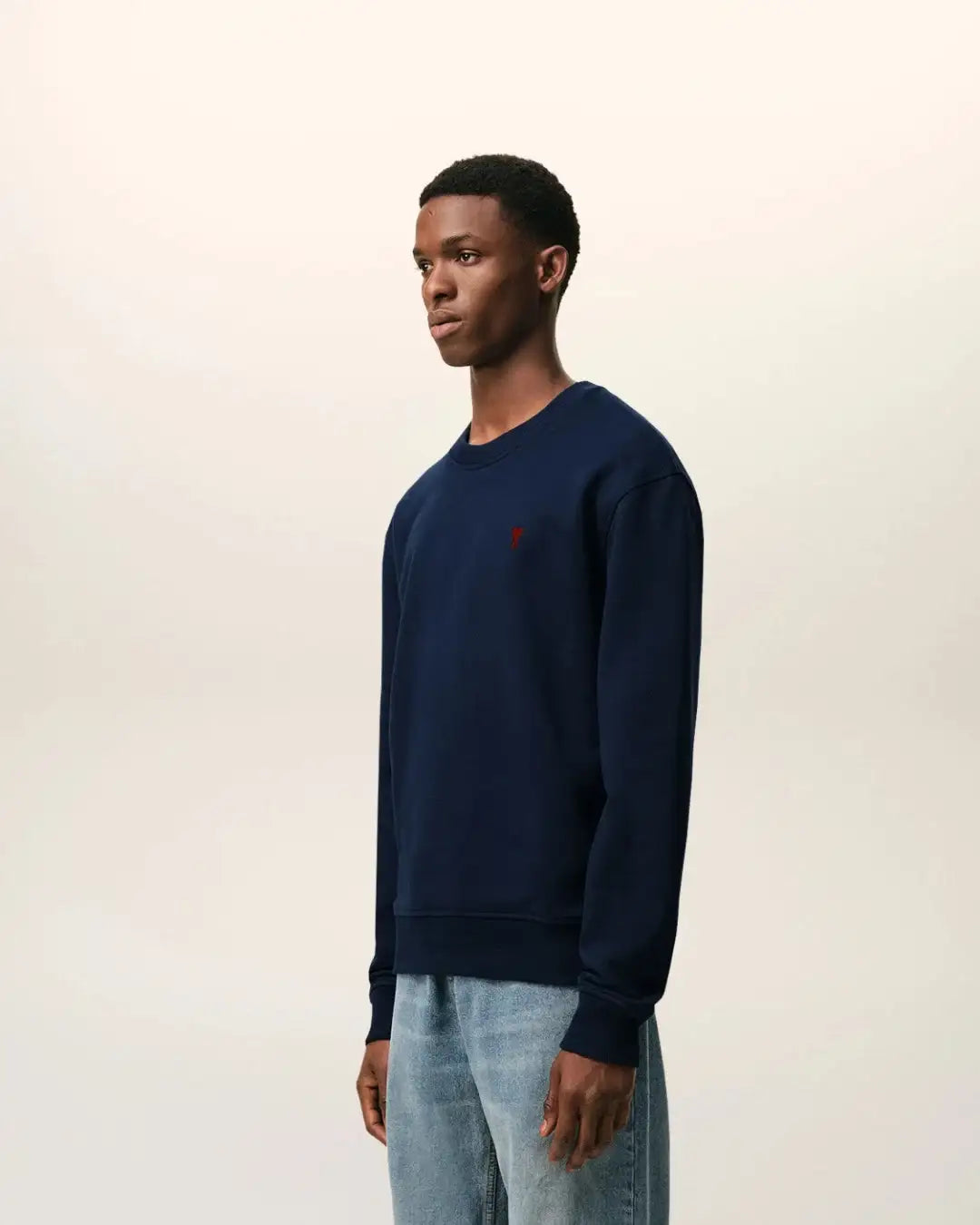 Sudadera Ami Paris Quota with Red Ami de Coeur BFUSW035 730 430 NIGHT BLUE AMI PARIS 