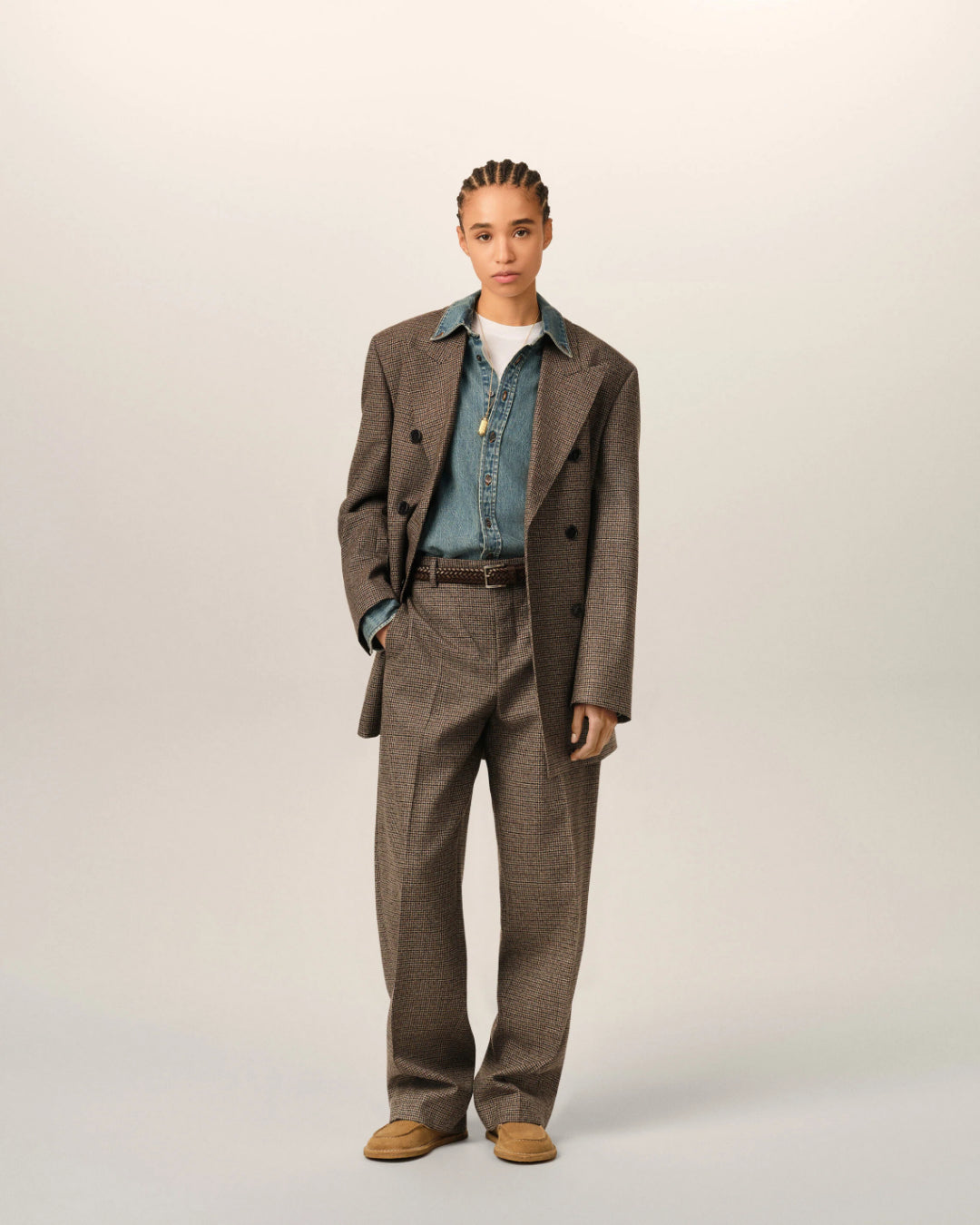 Pantalones Ami Paris Balloon Trousers<BR/> FTR912WV0219 A256 CHOCOLATE AMI PARIS 