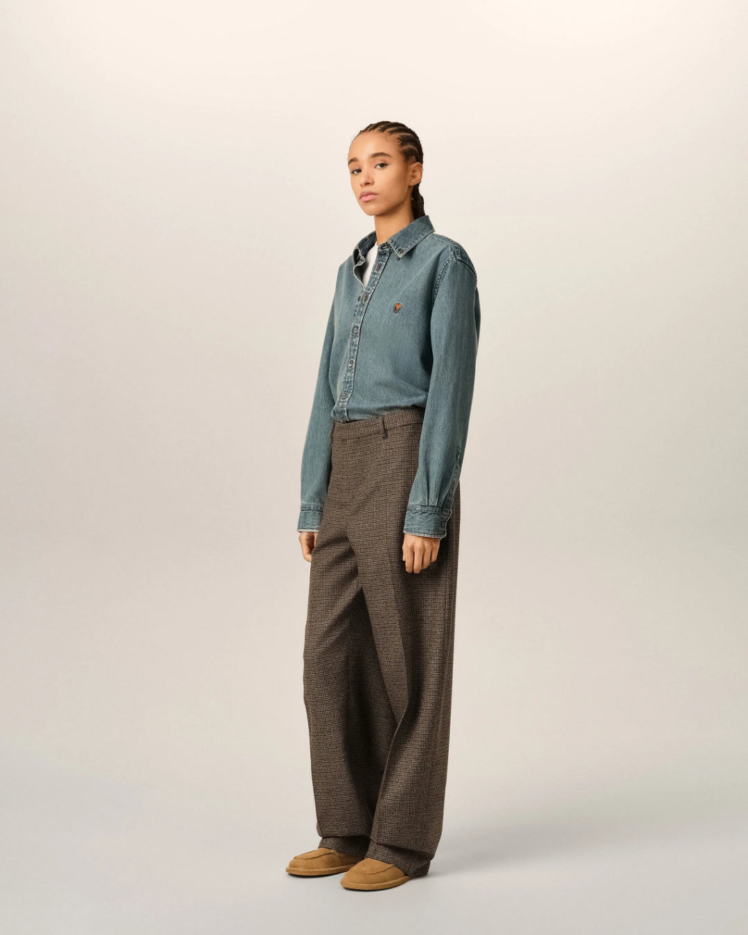 Pantalones Ami Paris Balloon Trousers<BR/> FTR912WV0219 A256 CHOCOLATE AMI PARIS 