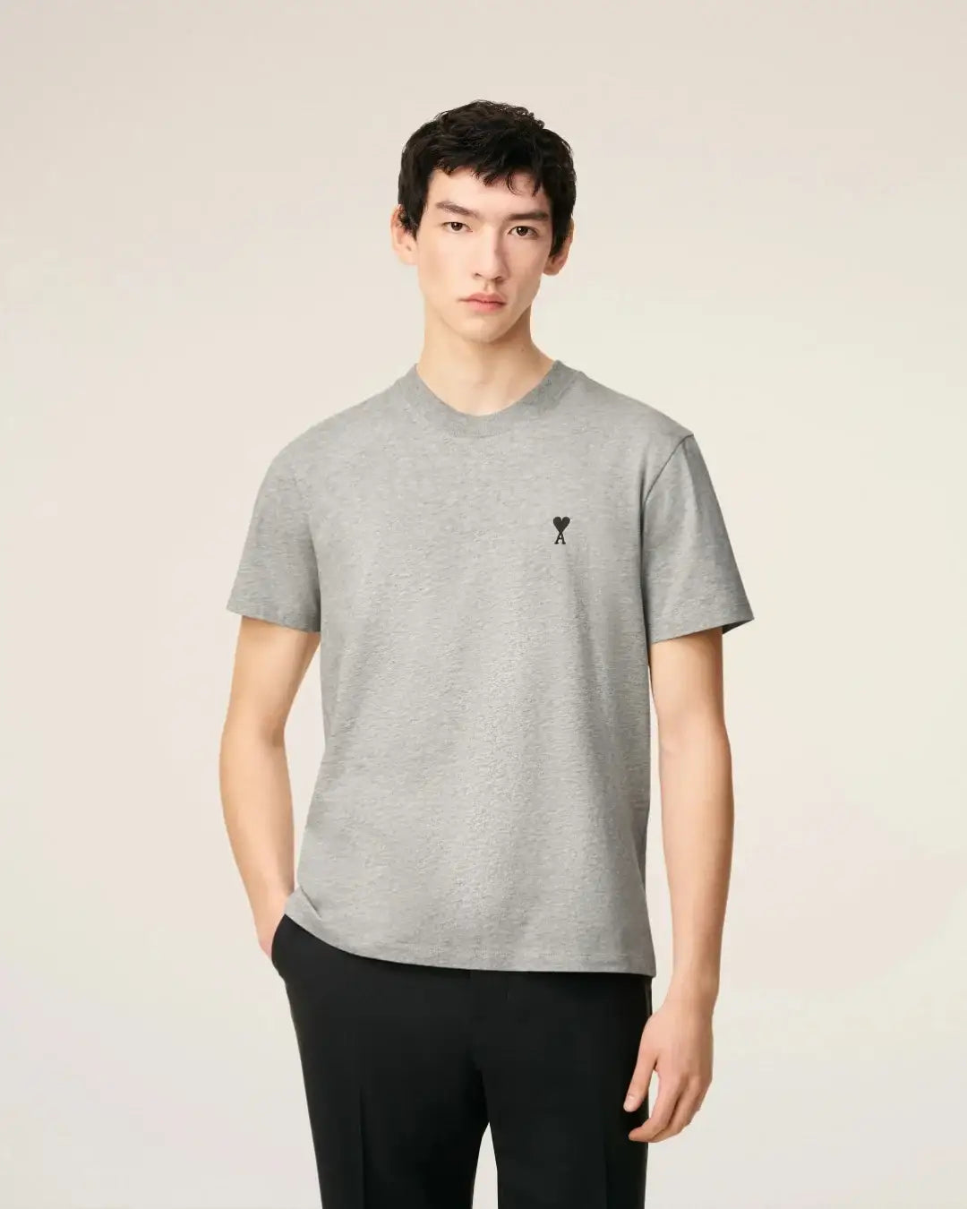 Camiseta Ami Paris Ami de Coeur FTS347724 0951 HEATHER ASH GREY AMI PARIS 