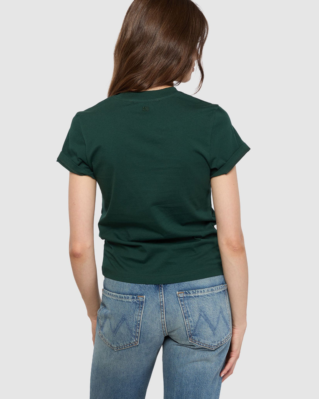Camiseta Ami Paris Ami de Coeur FTS347724 A258 BOTTLE GREEN/BLACK AMI PARIS 