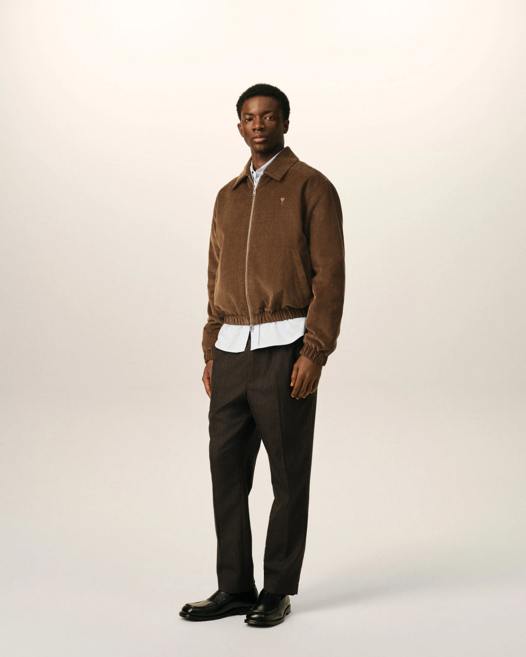 Chaqueta Ami de Coeur Padded Zipped HJK830 CO0089 2221 CHOCOLATE BROWN AMI PARIS 