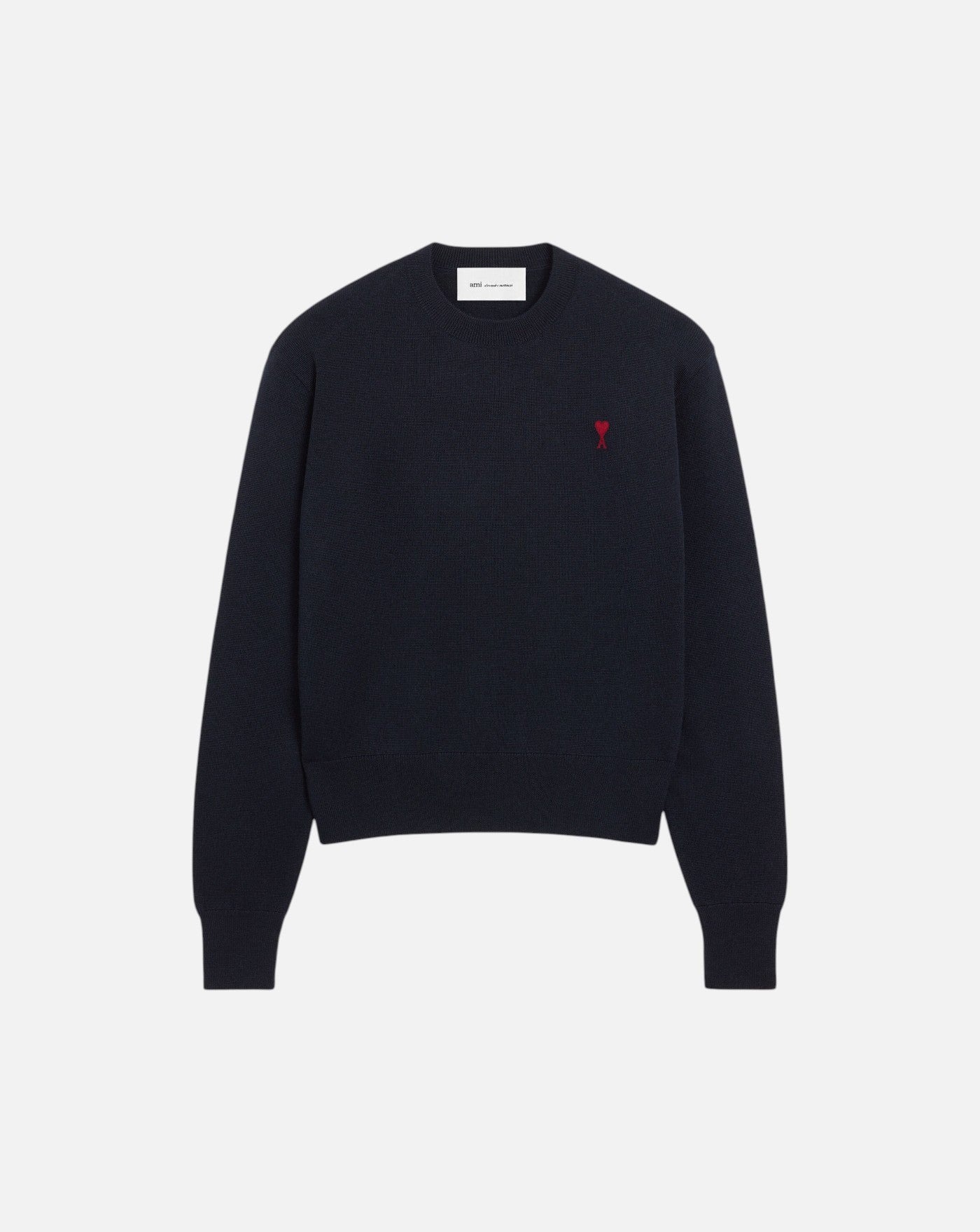 Jersey Ami Paris Quota Crewneck Sweater with Ami de Coeur HKS826 001 414 NAVY/RED AMI PARIS 