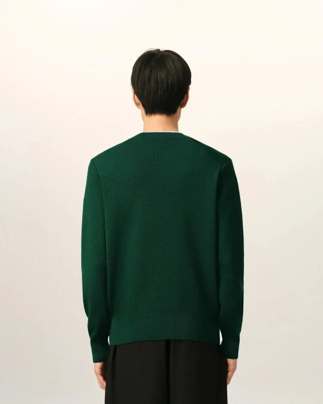 Jersey Ami Paris Quota Crewneck Sweater with Ami de Coeur HKS826 001 A258 BOTTLE GREEN/BLACK AMI PARIS 