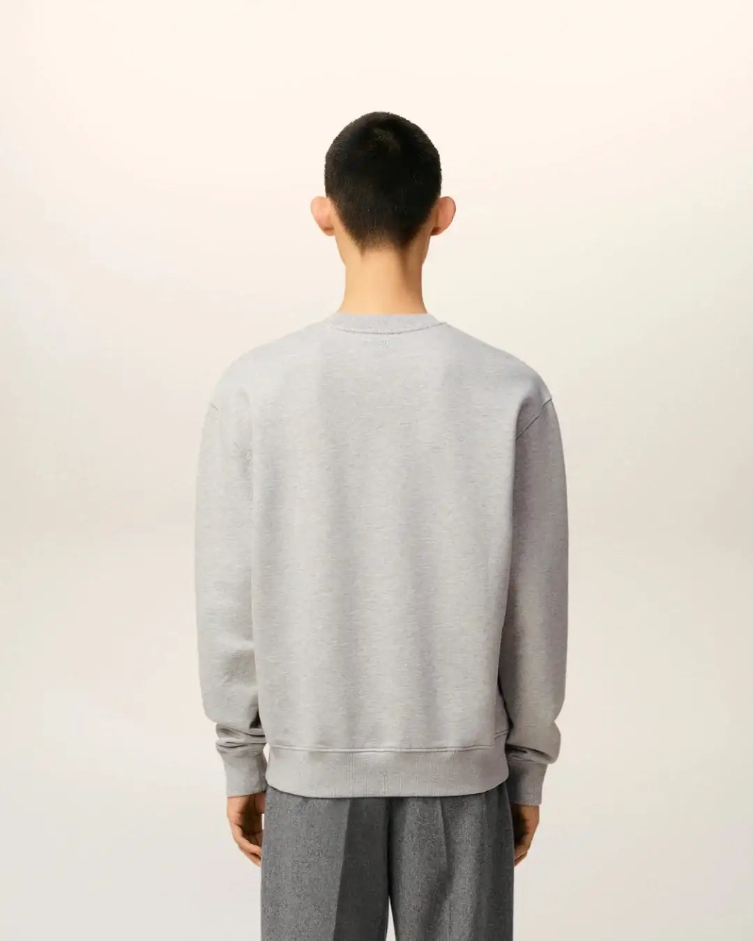 Sudadera Ami Paris with Contrasted Ami de Coeur HSW763 730 0951 HEATHER ASH GREY AMI PARIS 