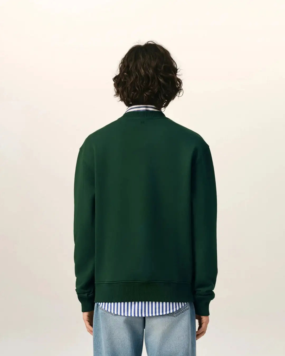Sudadera Ami Paris with Contrasted Ami de Coeur HSW763 730 A258 BOTTLE GREEN/BLACK AMI PARIS 