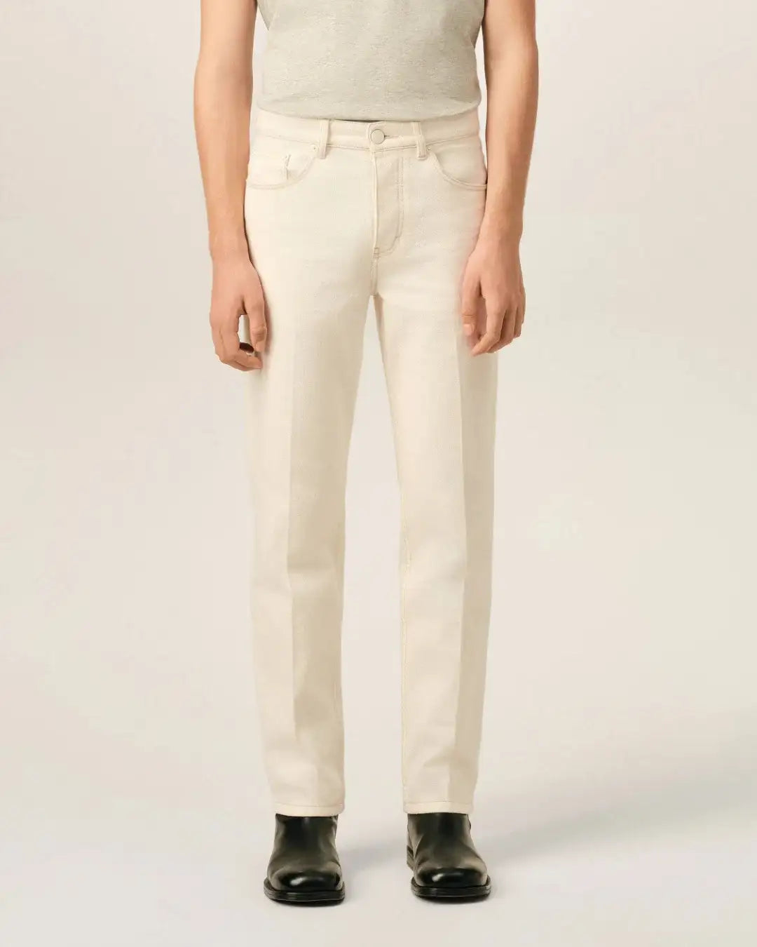 Pantalones Ami Paris Parisian Fit Jeans HTR921 DE0134 136 WHITE CREAM AMI PARIS 