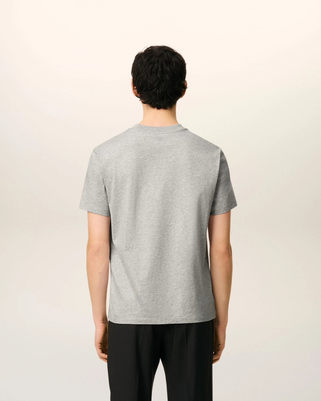 Camiseta Ami Paris with Contrasted Ami de Coeur HTS346 724 0951 HEATHER ASH GREY AMI PARIS 