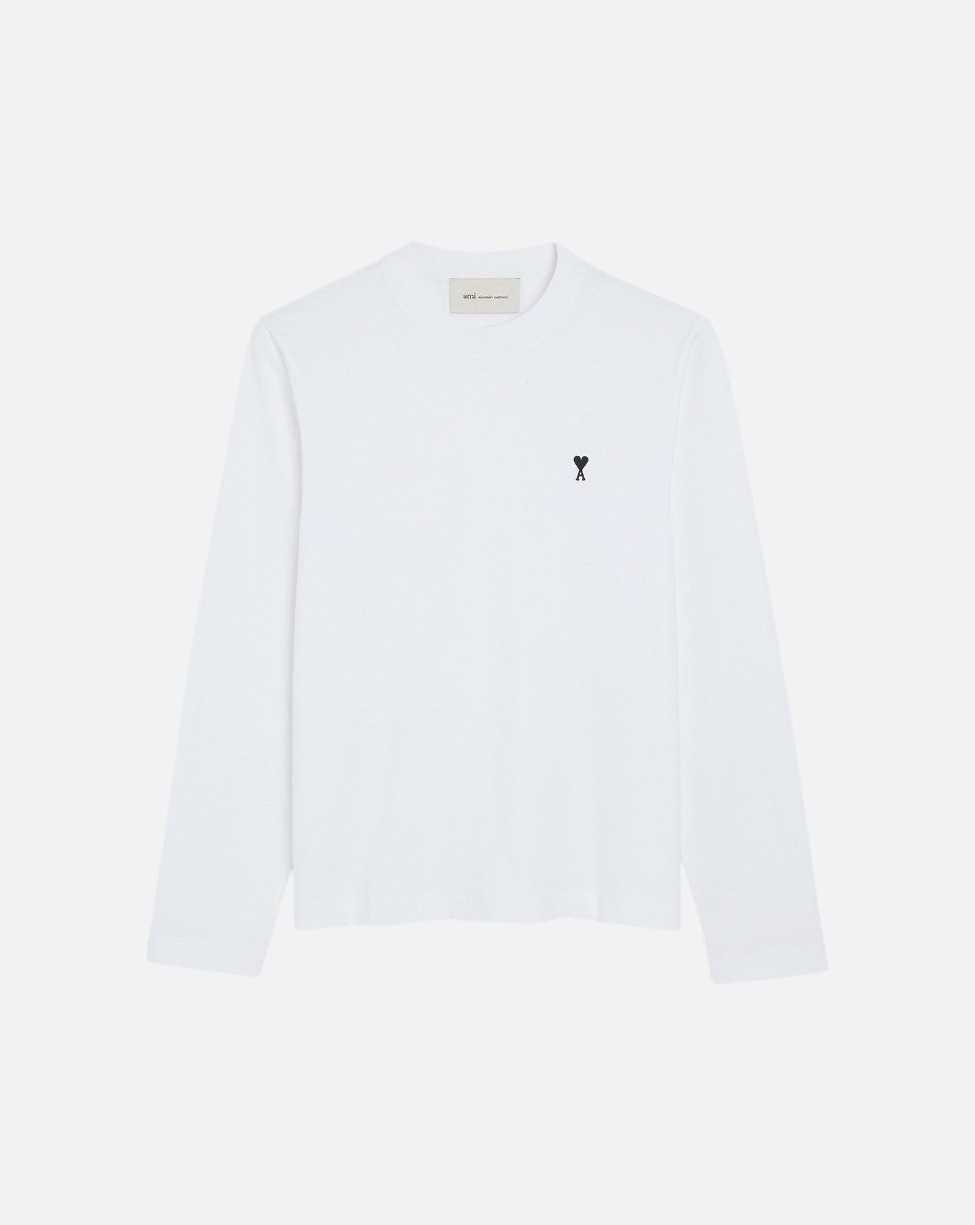 Camiseta Ami Paris Longlseeves with Contrasted Ami de Coeur HTS416 724 101 WHITE/BLACK AMI PARIS 