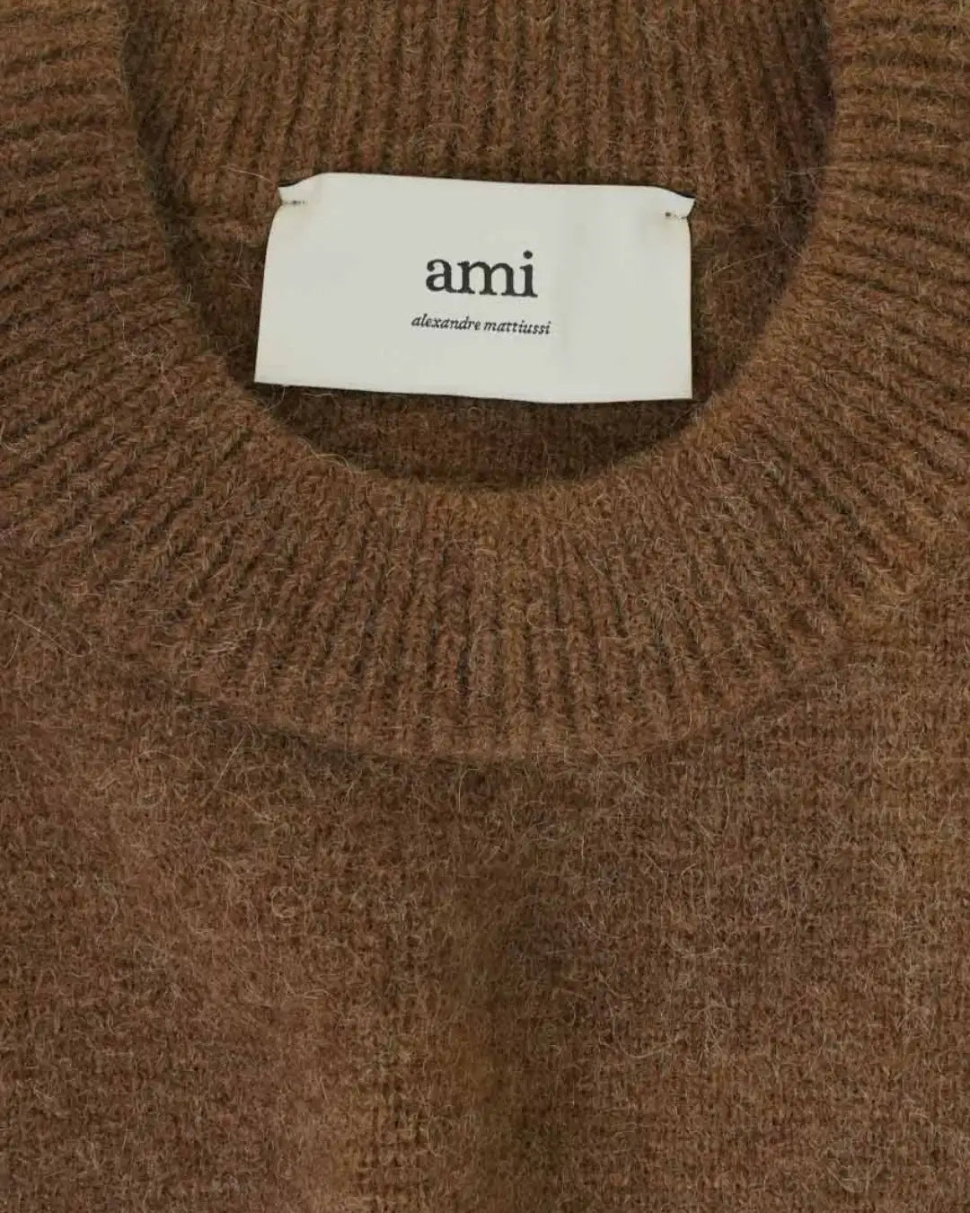 Jersey Ami Paris Crewneck Quota Sweater UKS836KN0135W A362 CHOCOLATE AMI PARIS 