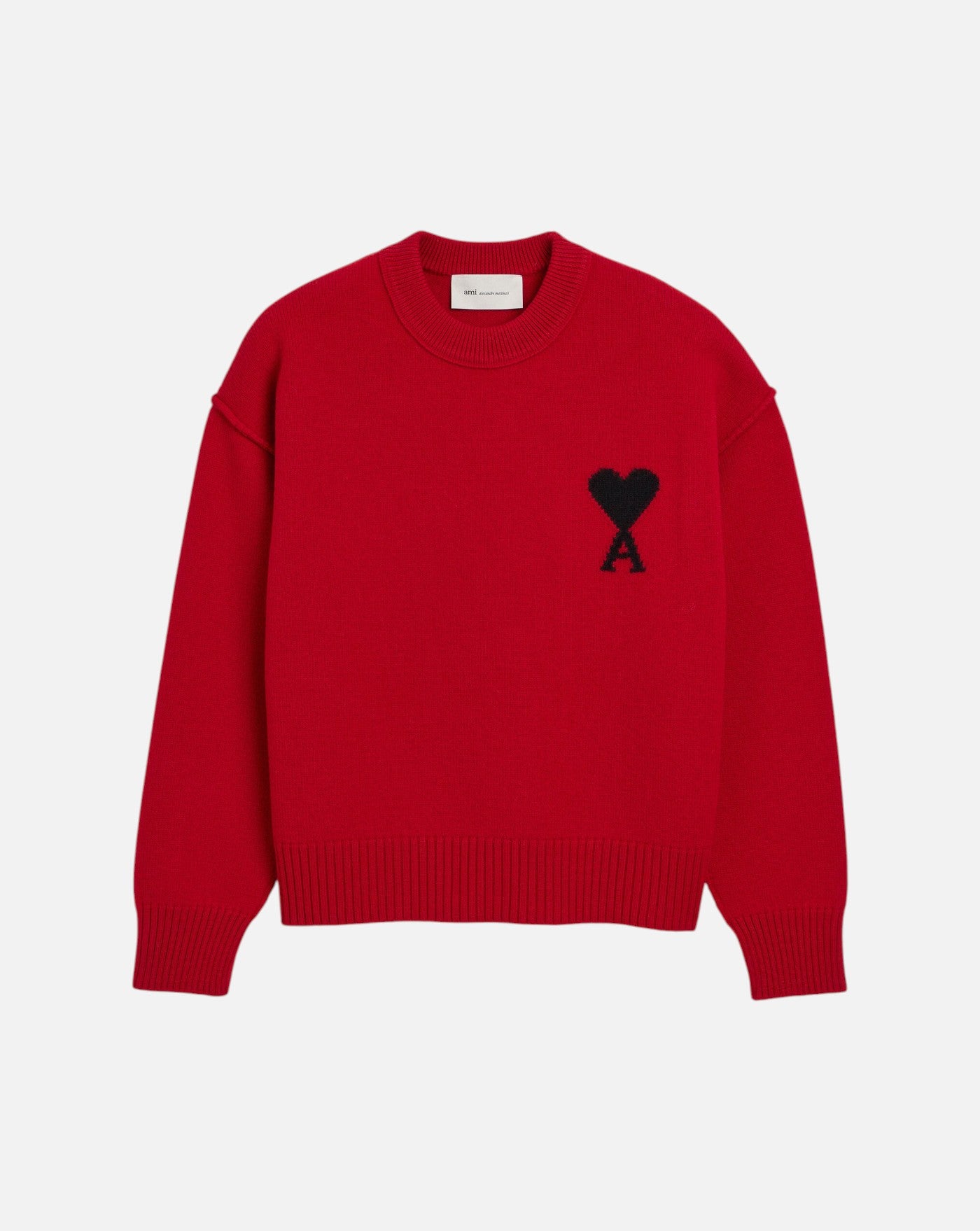 Jersey Ami Paris Crewneck Quota UKS838018 A252 RUBYRED/BLACK AMI PARIS 