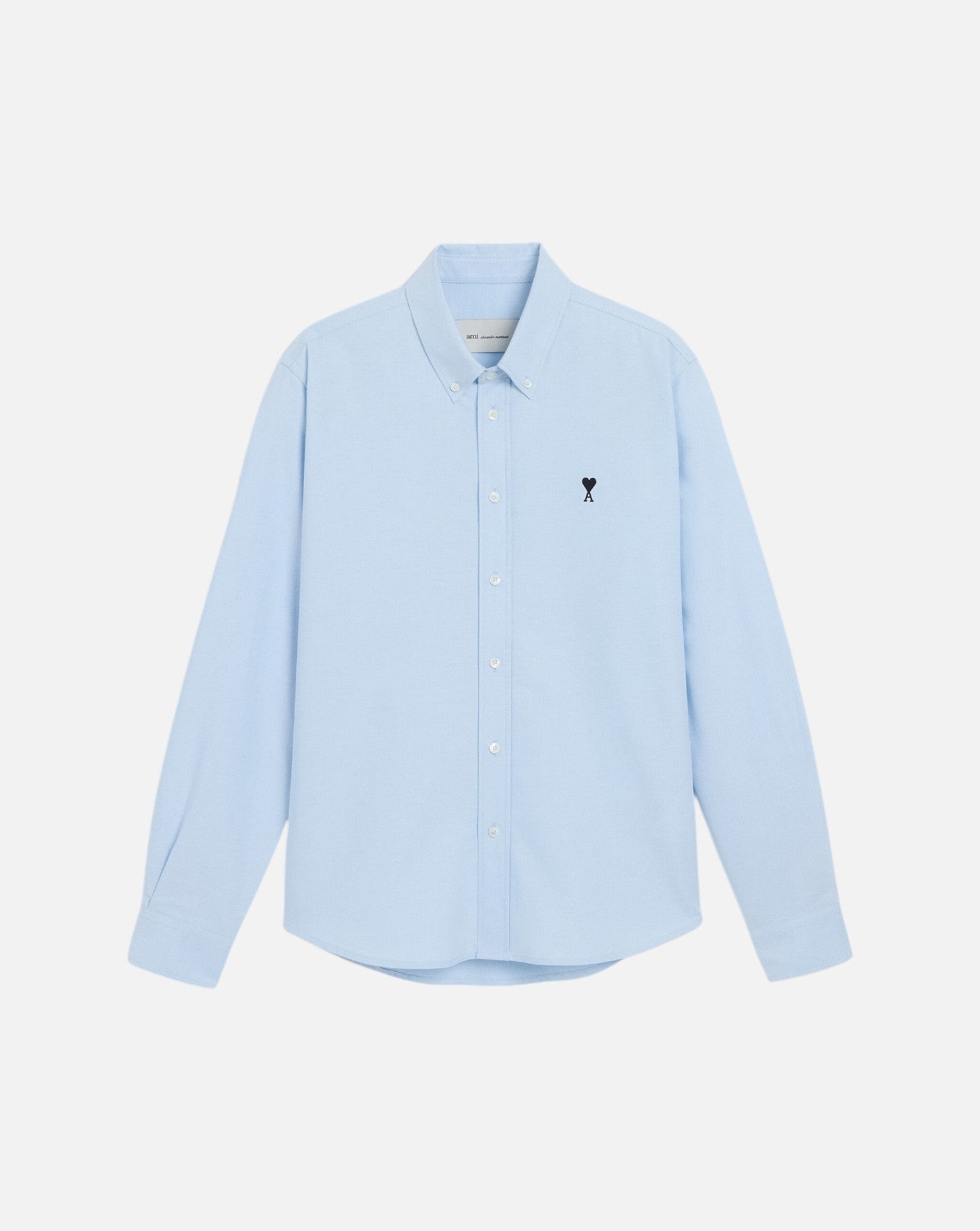 Camisa Ami Paris Quota Contrasted Ami de Coeur Button Down Collar Classic Fit USH878 CO0031 450 SKY BLUE AMI PARIS 