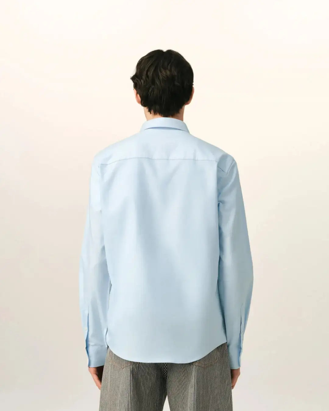 Camisa Ami Paris Quota Contrasted Ami de Coeur Button Down Collar Classic Fit USH878 CO0031 450 SKY BLUE AMI PARIS 
