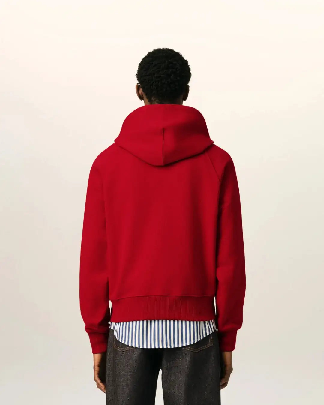 Sudadera Ami Paris Hoodie with Ami Paris Felt Embroidery USW803 JE0273 A202 RUBY RED/IVORY AMI PARIS 