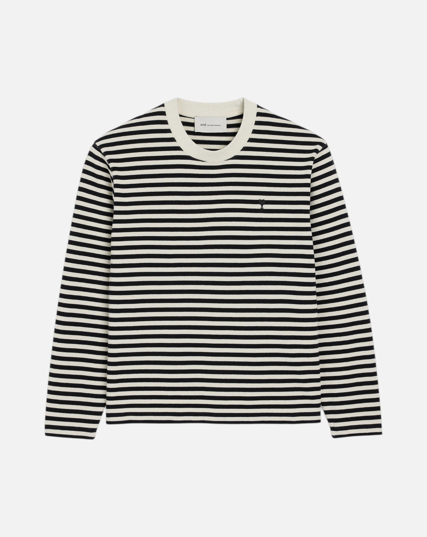 Camiseta Ami Paris Long Sleeves Striped UTS414 JE0241 044 BLACK/IVORY AMI PARIS 