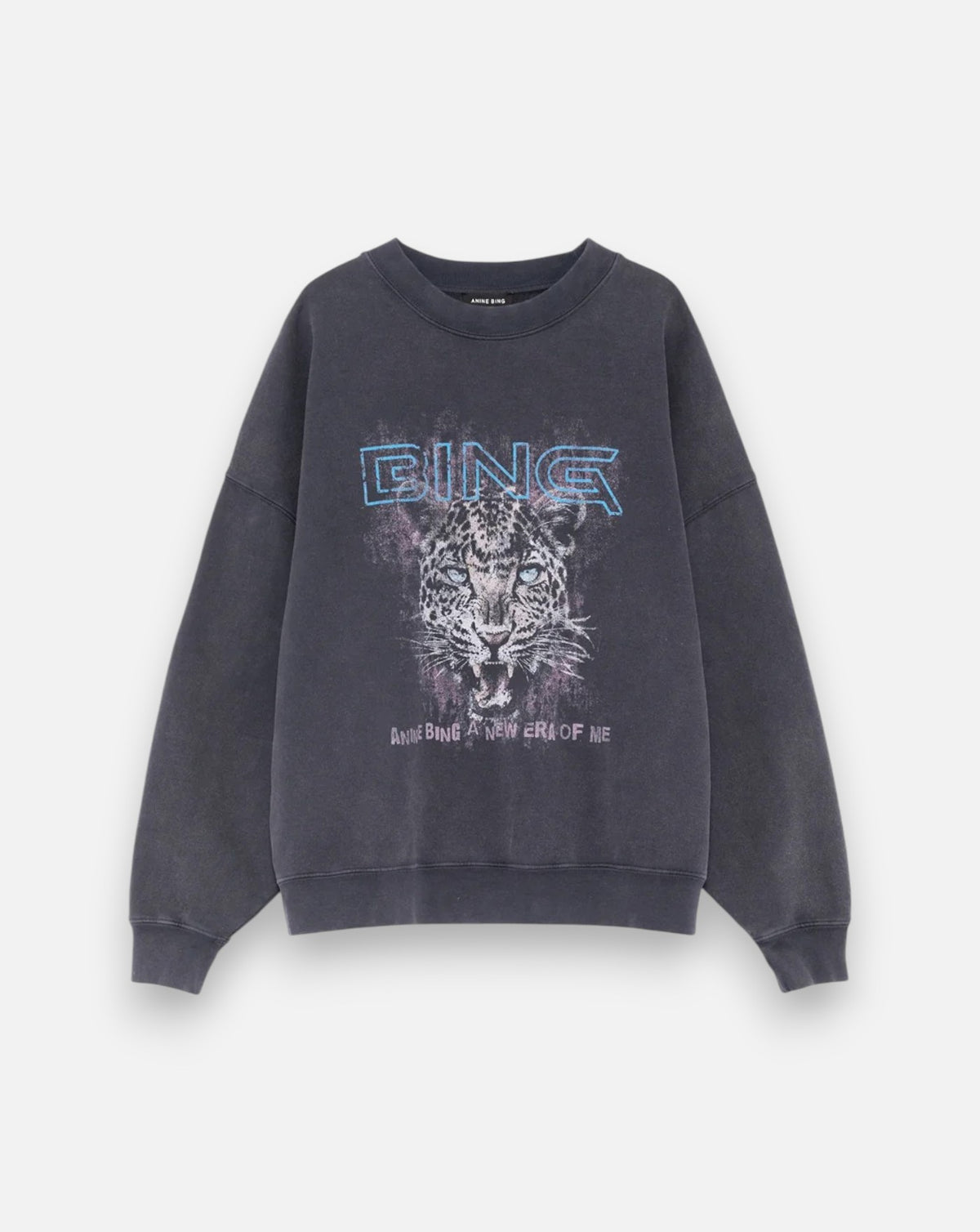 Sudadera Anine Bing Miles Sweatshirt Leo Muse<BR/> A0812904WBL1 WASHED BLACK ANINE BING 