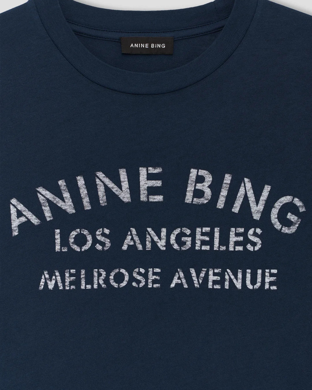 Camiseta Anine Bing Cade Tee Melrose Stencil A0812930WBL1 WASHED BLACK ANINE BING 
