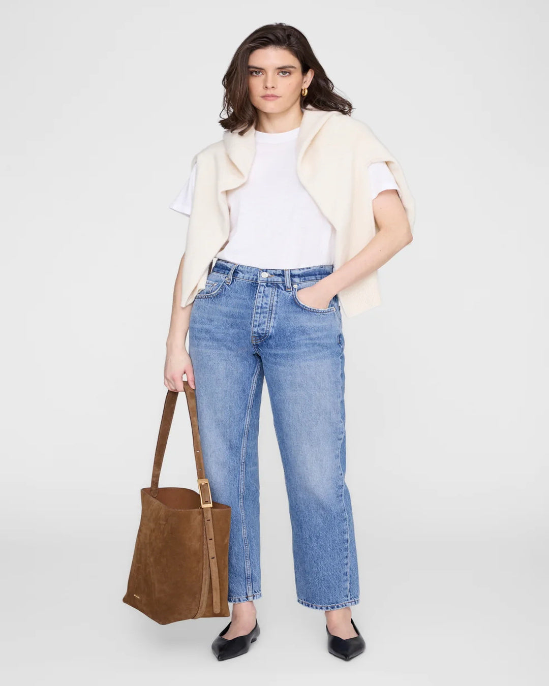 Bolso Anine Bing Elly Medium Bucket Bag Suede A1312209BWN02 TOBACCO ANINE BING 