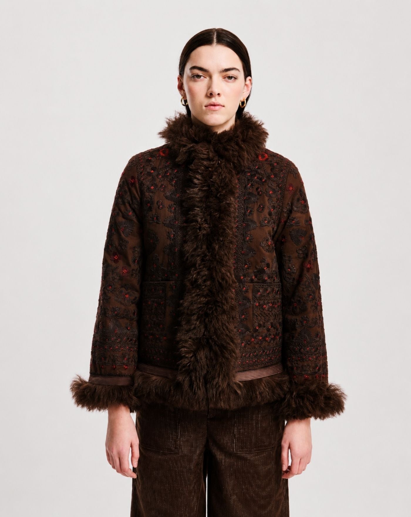 Chaqueta Andik Batik Sando Jacket SANDO1JKT CHOCOLAT ANTIK BATIK 