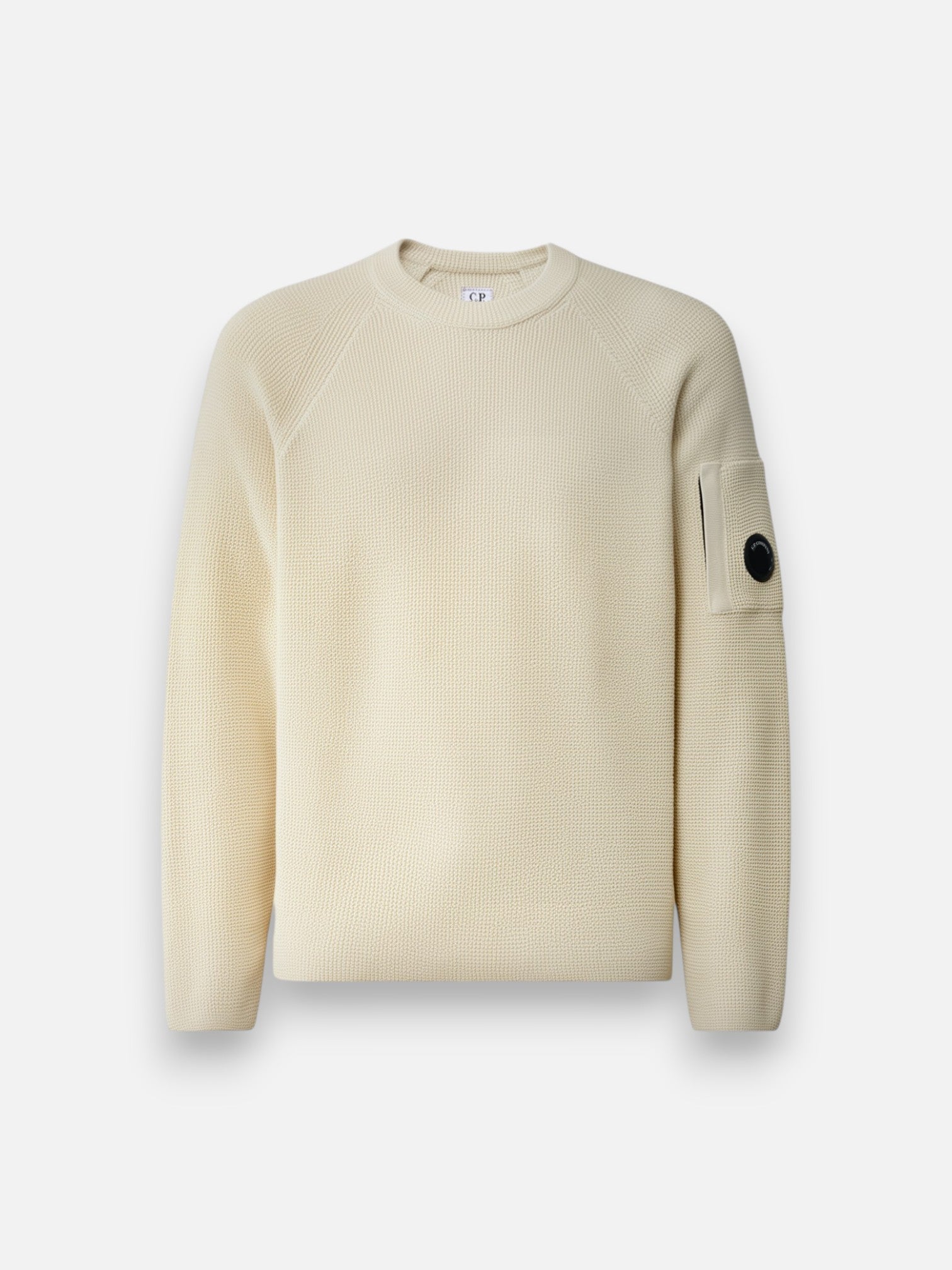 Jersey C.P. Company Waffle Knit Cotton Lens Crewneck Sweater<BR/> 21CMKN057A110754A 120 C.P. COMPANY 
