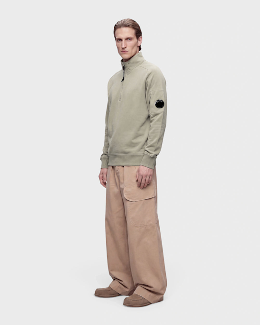 Sudadera C.P. Company Diagonal Raised Fleece Half Zip Lens 21CMSS033A005086W 356 C.P. COMPANY 