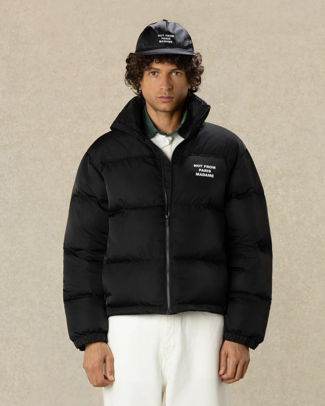 Chaqueta Drole de Monsieur Slogan Puffer Jacket JT314 PA034 BLACK DROLE DE MONSIEUR 
