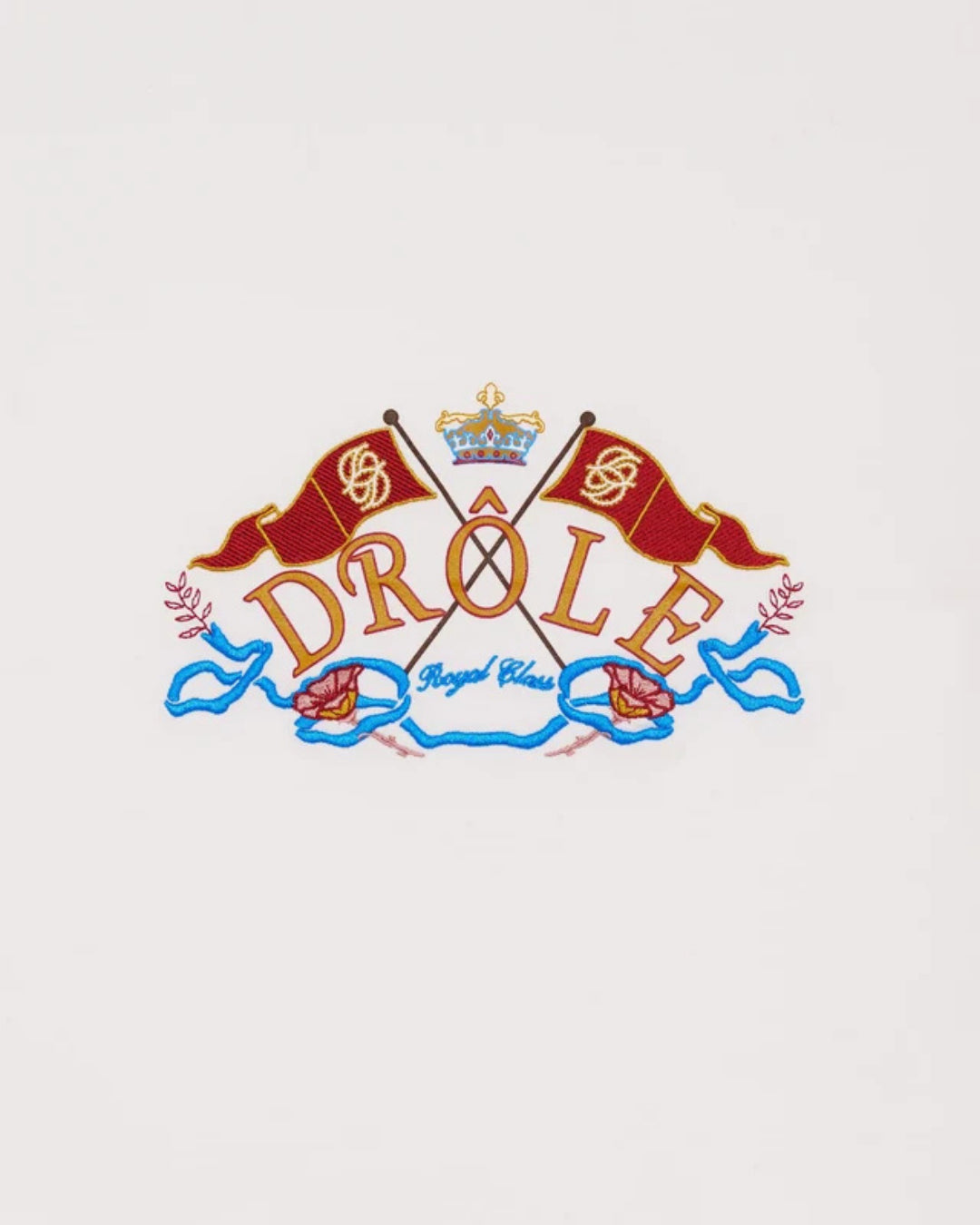 Camiseta Drole de Monsieur Crest Embroidery<BR/> TS353 CO248 OFF WHITE DROLE DE MONSIEUR 