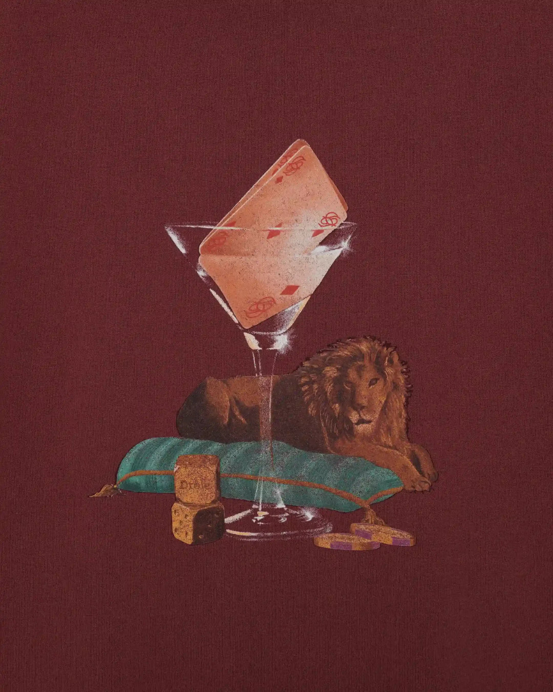 Camiseta Drole de Monsieur Glass Lion TS354 CO248 BURGUNDY DROLE DE MONSIEUR 