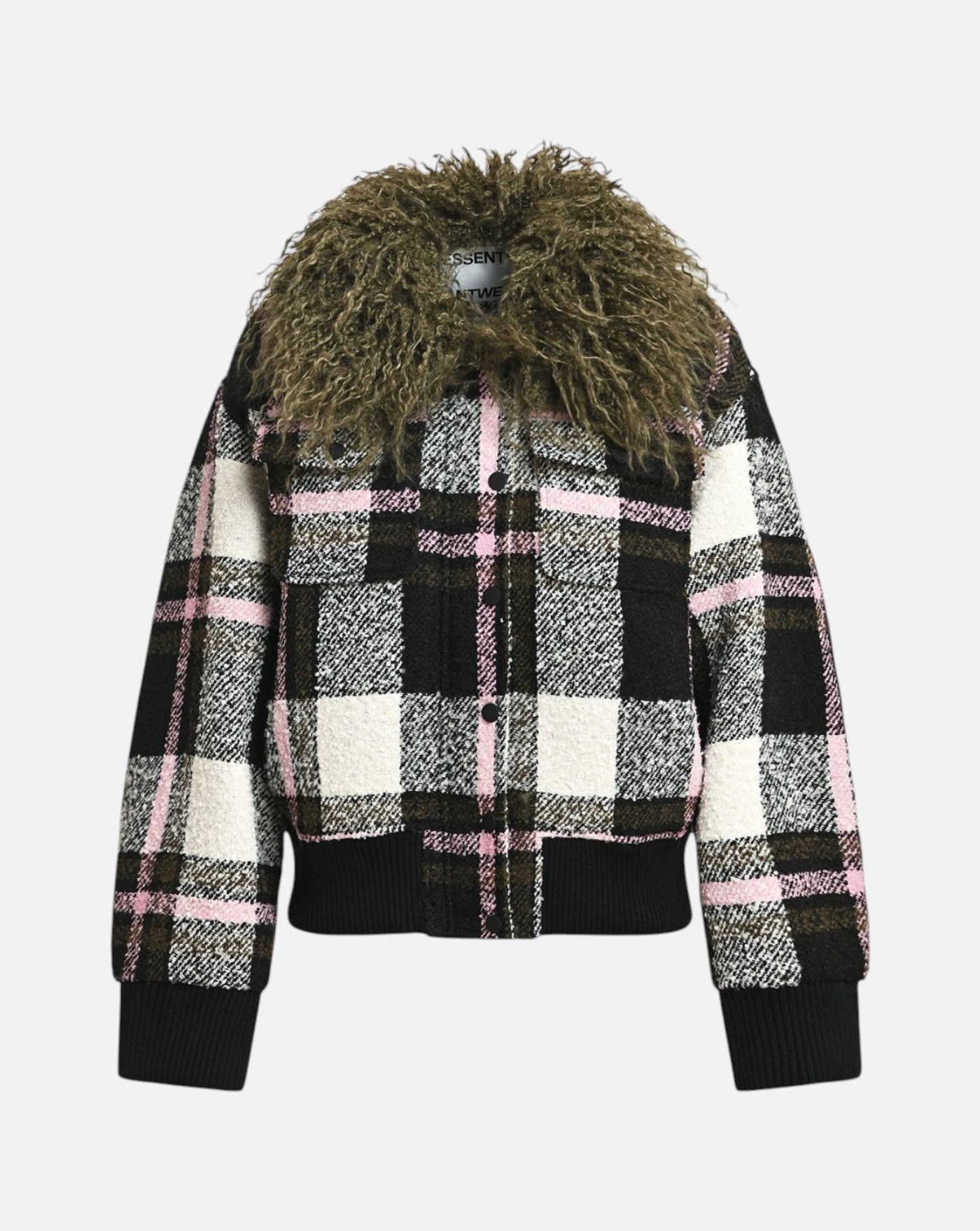 Chaqueta Essentiel Antwerp Kpop Faux Fur Collar Bomber KPOP K1KM ESSENTIEL ANTWERP 