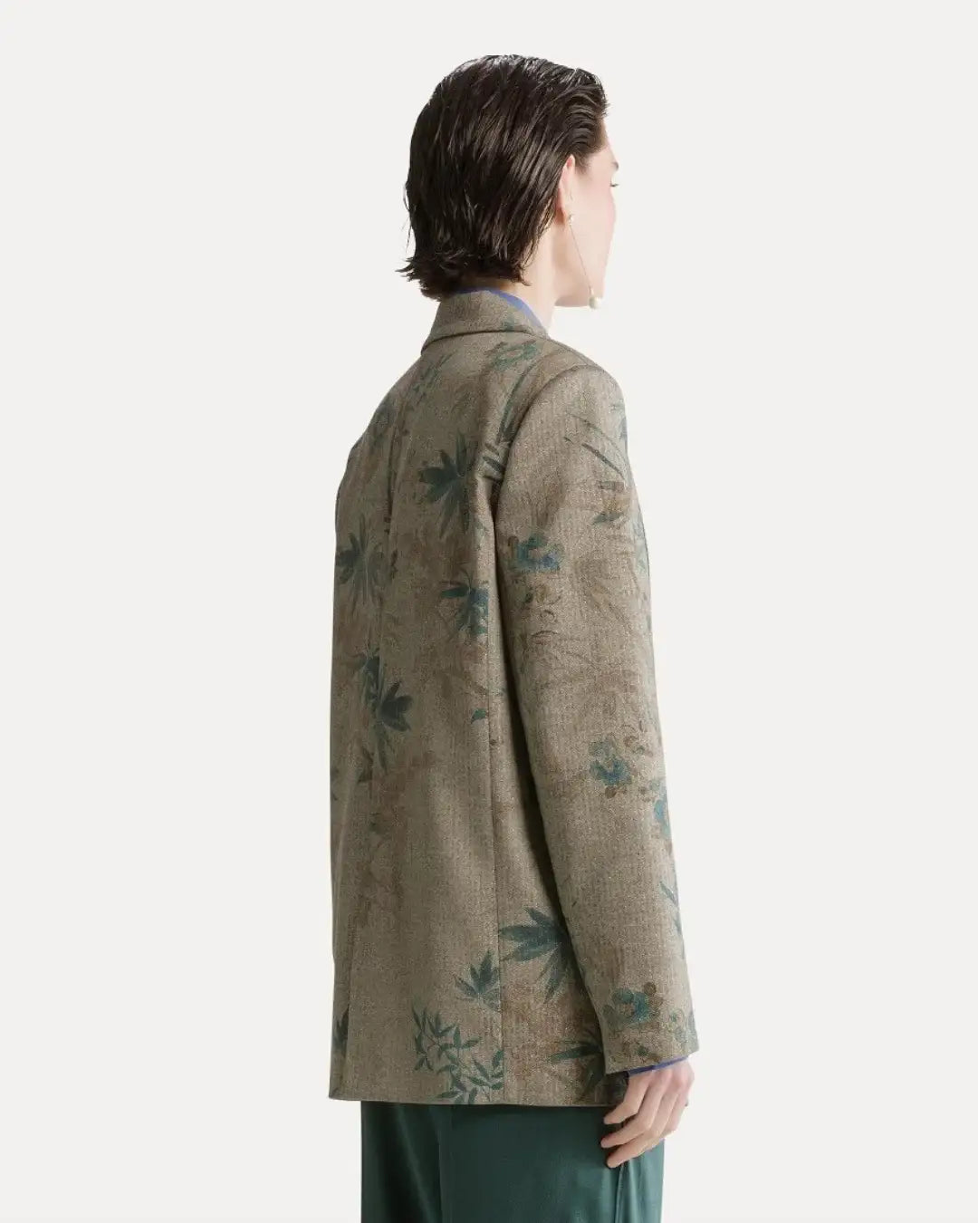Blazer Forte Forte "Le Bambou Secret" Print Chevron 15120 JADE FORTE FORTE 
