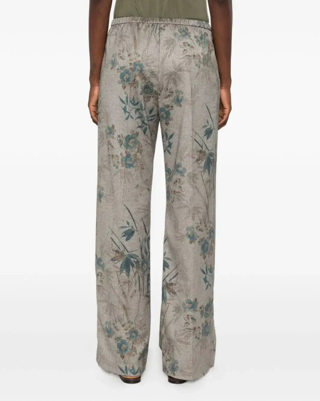Pantalones Forte Forte "Le bambou secret" Print Chevron-Elasticated 15121 JADE FORTE FORTE 
