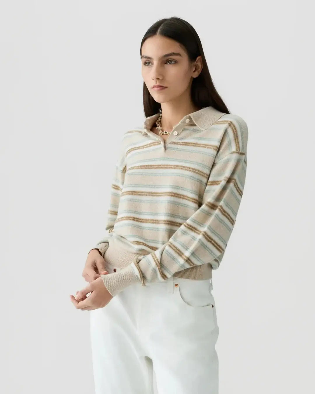 Jersey Collegiate Stripe Polo W43810JL SNDCO GUEST IN RESIDENCE 