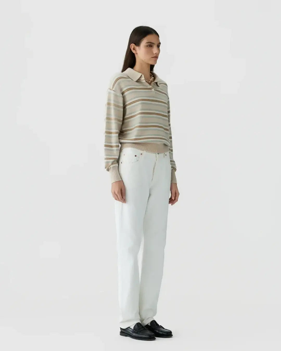 Jersey Collegiate Stripe Polo W43810JL SNDCO GUEST IN RESIDENCE 