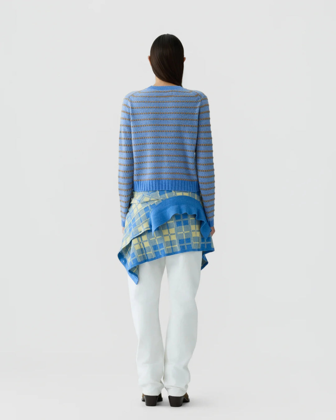 Jersey Guest in Residence Pebble Stripe Shrunken Crew W44010JM DLFBLCO GUEST IN RESIDENCE 