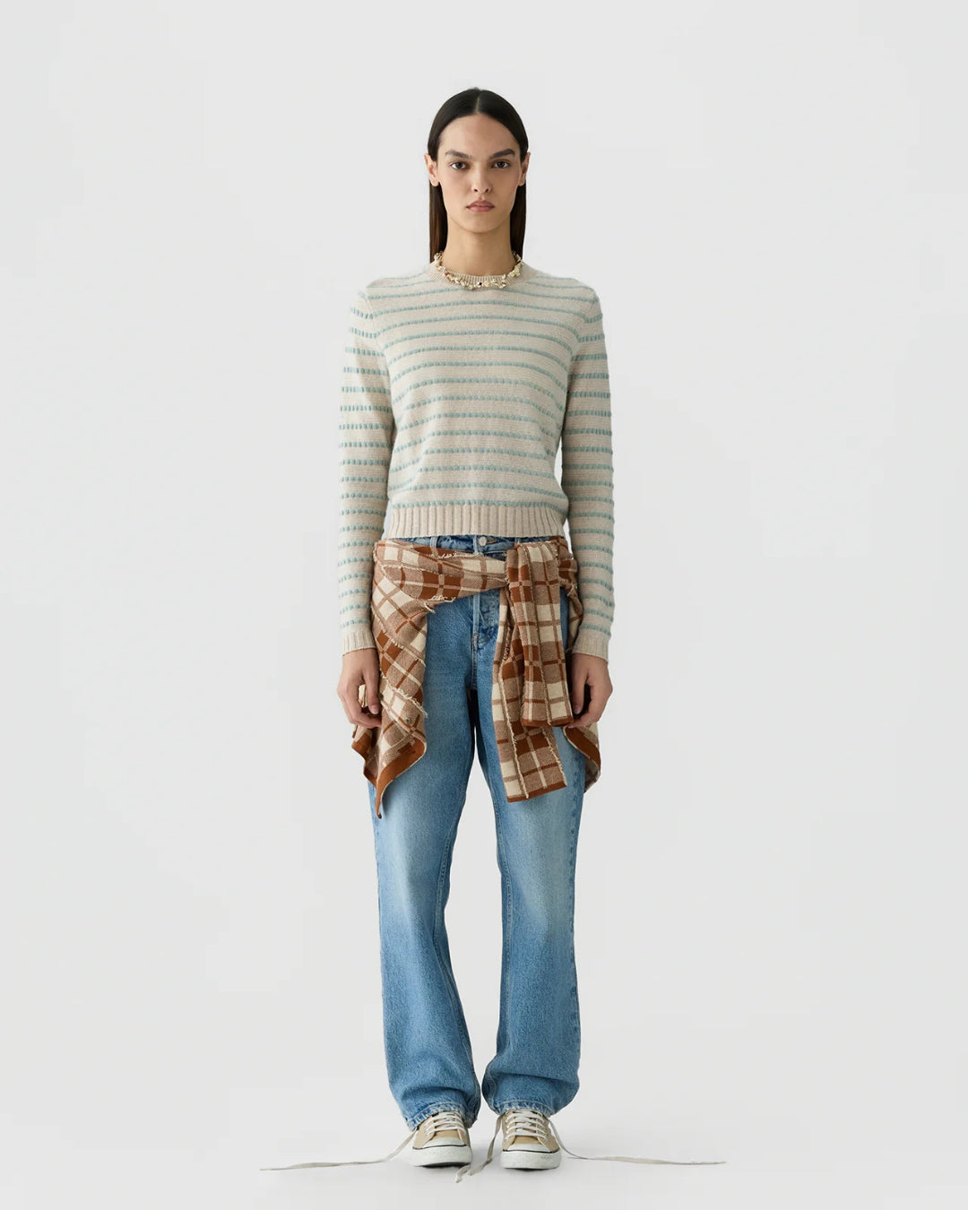 Jersey Guest in Residence Pebble Stripe Shrunken Crew W44010JM SNDCO GUEST IN RESIDENCE 
