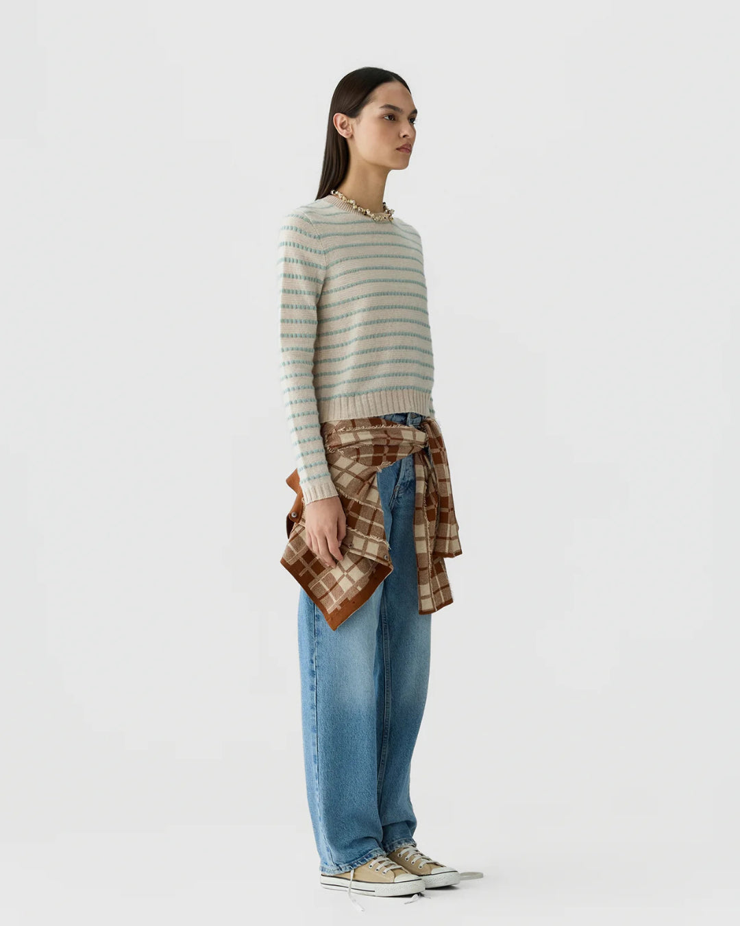 Jersey Guest in Residence Pebble Stripe Shrunken Crew W44010JM SNDCO GUEST IN RESIDENCE 