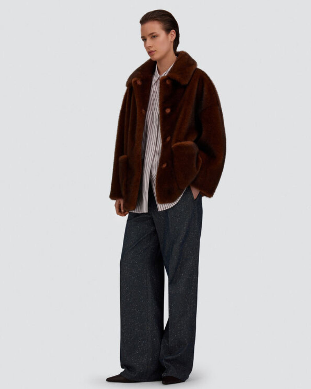 Abrigo Herno Woman's Knitted Half Coat GC000600D12739 8800 HERNO 