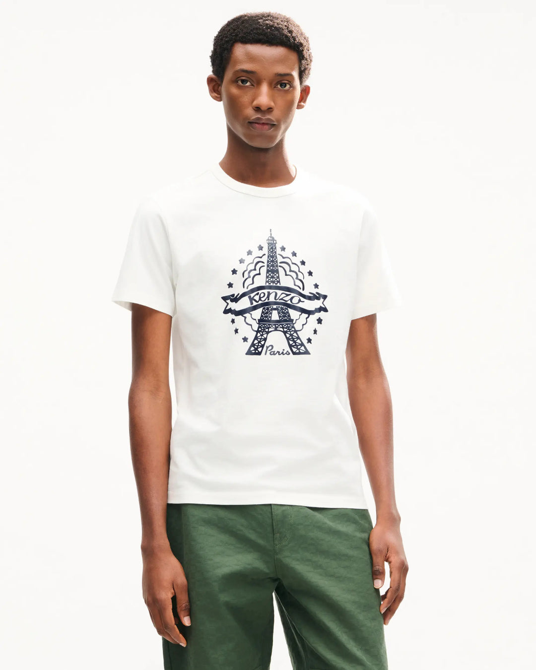 Camiseta Kenzo Eiffel Tower Design PFG65TS1664SG 02 OFF WHITE KENZO 
