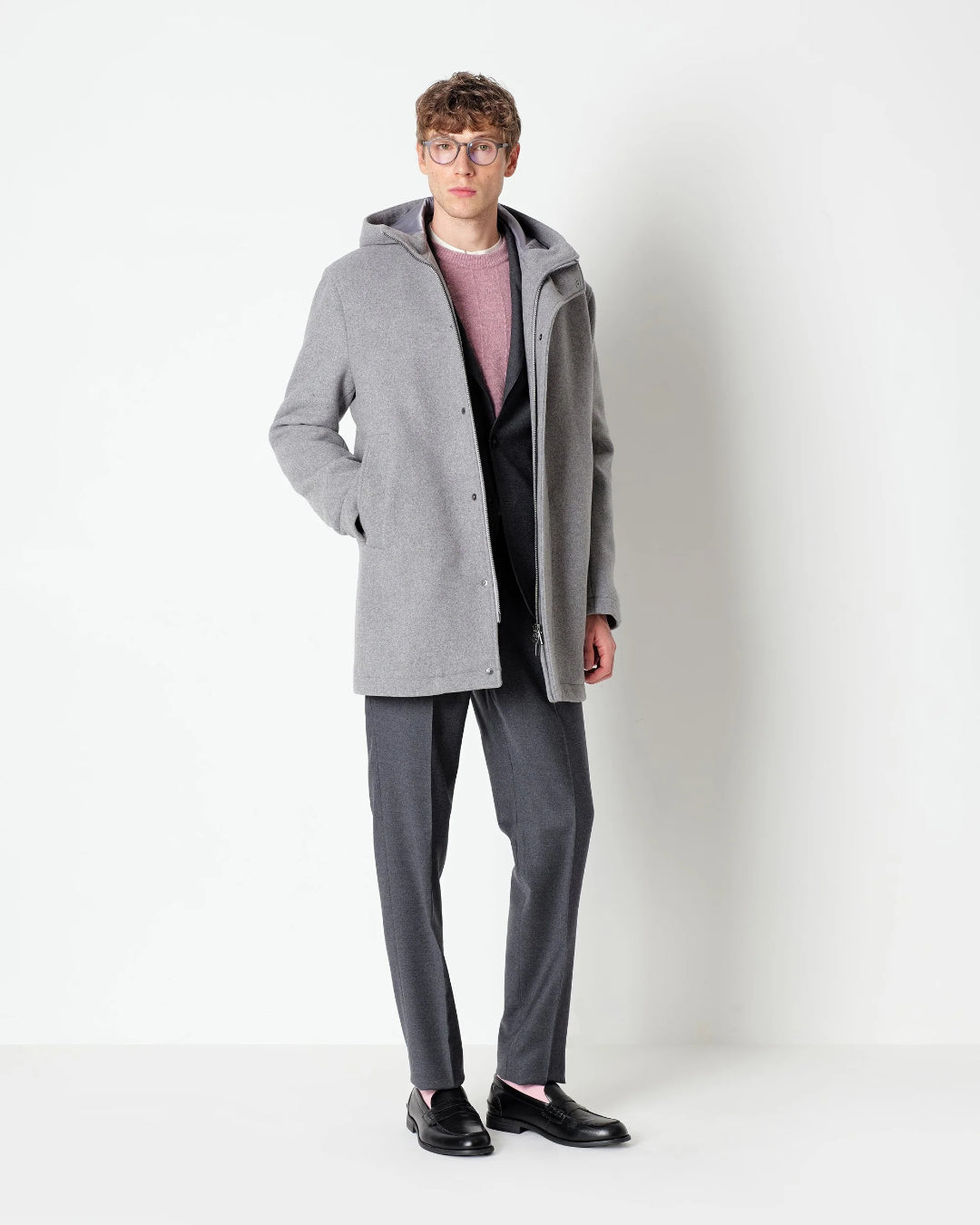 Abrigo Manuel Ritz Gray Wool Blend Parka 4132H8412C 263738 97 MANUEL RITZ 
