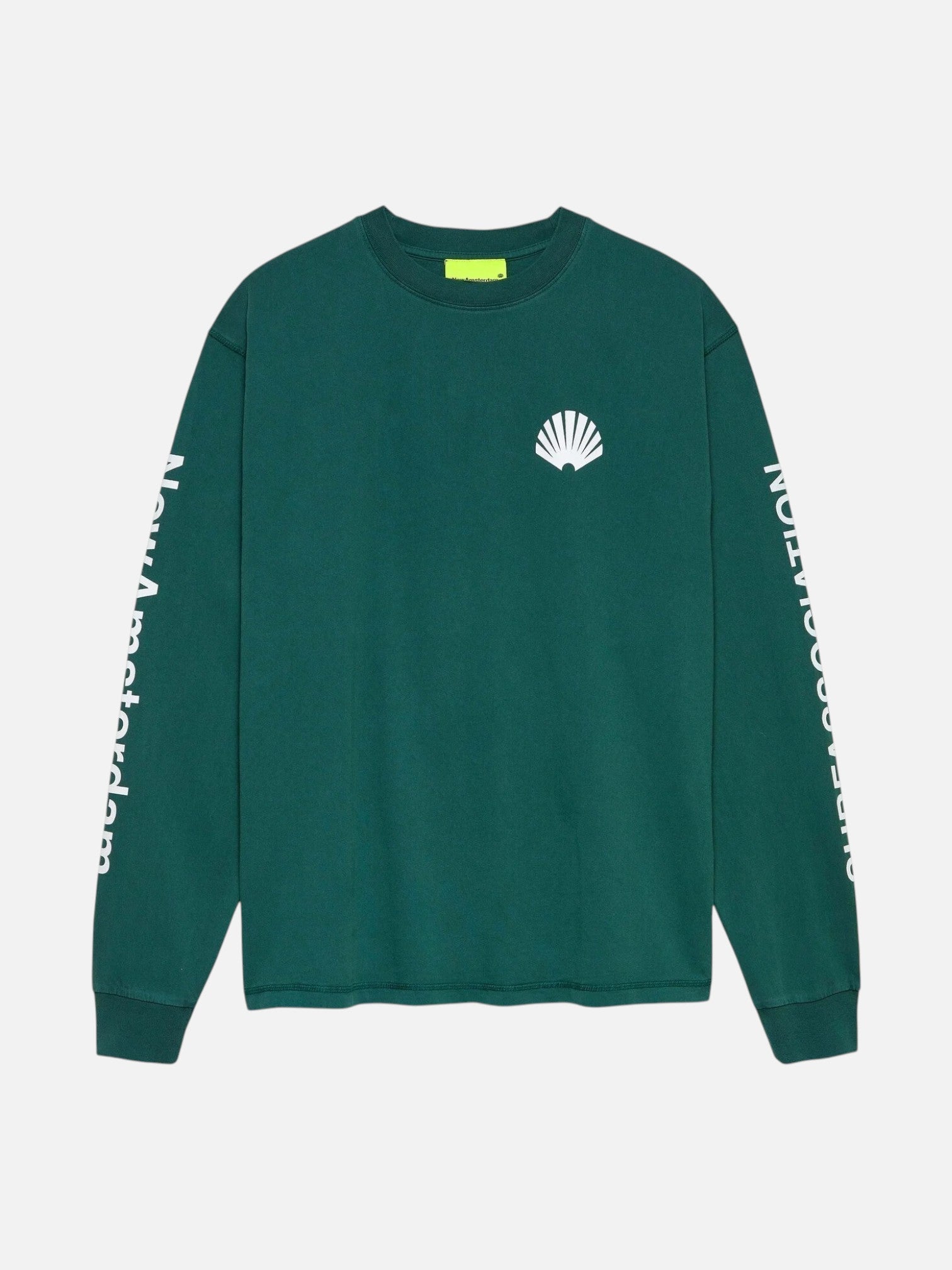 Camiseta New Amsterdam Logo Longsleeve 2602107001 BOTTLE GREEN/WHITE NEW AMSTERDAM 