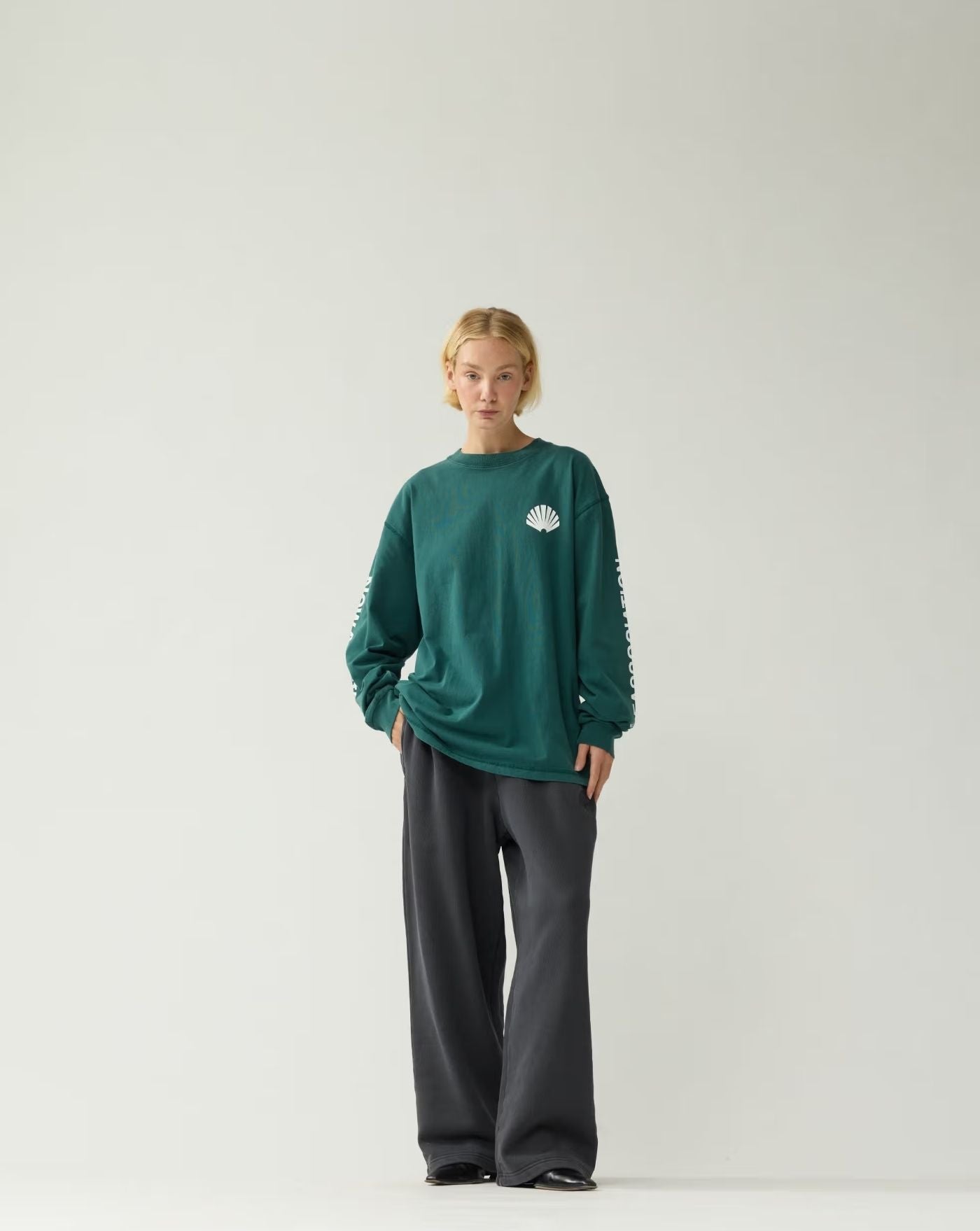 Camiseta New Amsterdam Logo Longsleeve 2602107001 BOTTLE GREEN/WHITE NEW AMSTERDAM 