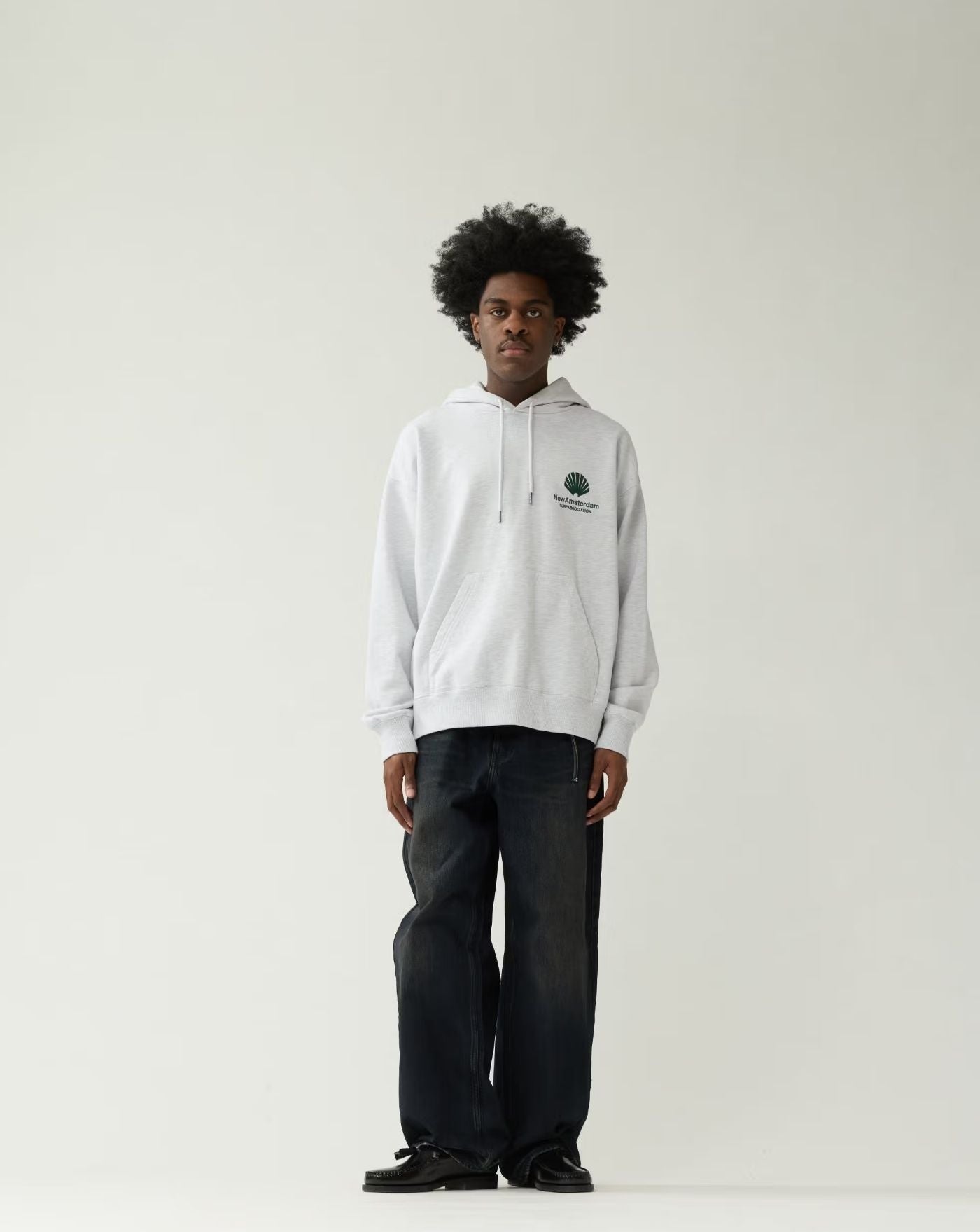 Sudadera New Amsterdam Logo Hoodie Ash 2602117001 ASH/BOTTLE GREEN NEW AMSTERDAM 
