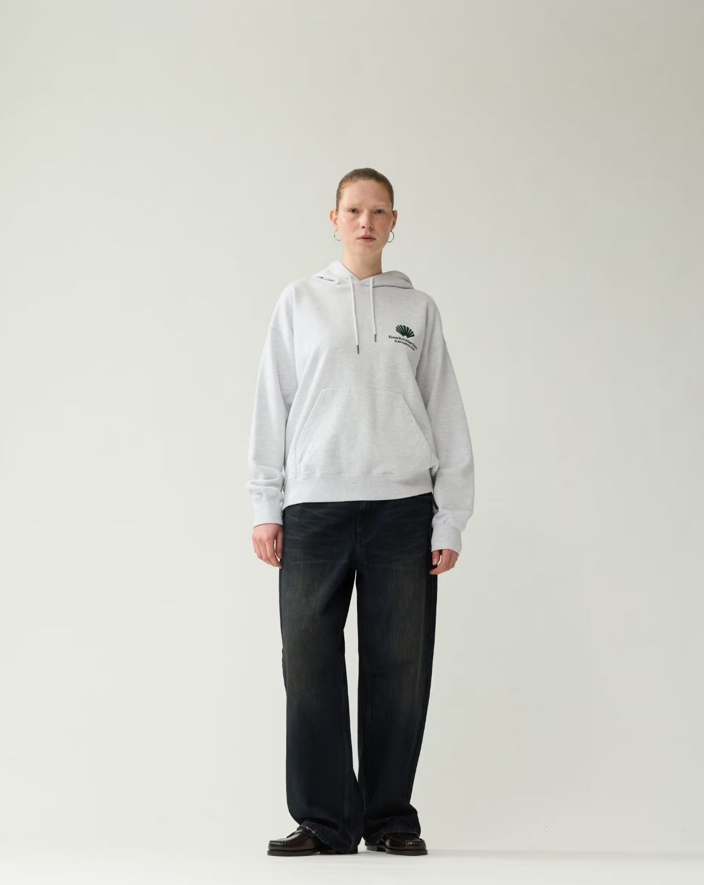 Sudadera New Amsterdam Logo Hoodie Ash 2602117001 ASH/BOTTLE GREEN NEW AMSTERDAM 