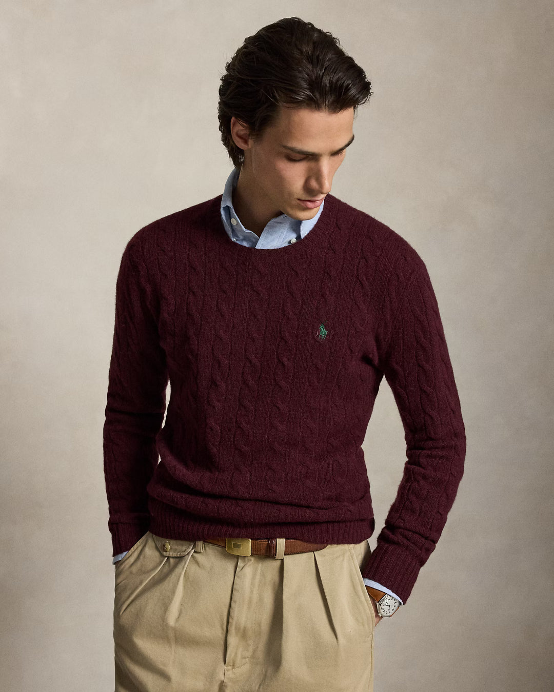 Jersey Polo Ralph Lauren Wool Cashmere 710876762011 AGED WINE HEATHER POLO RALPH LAUREN 