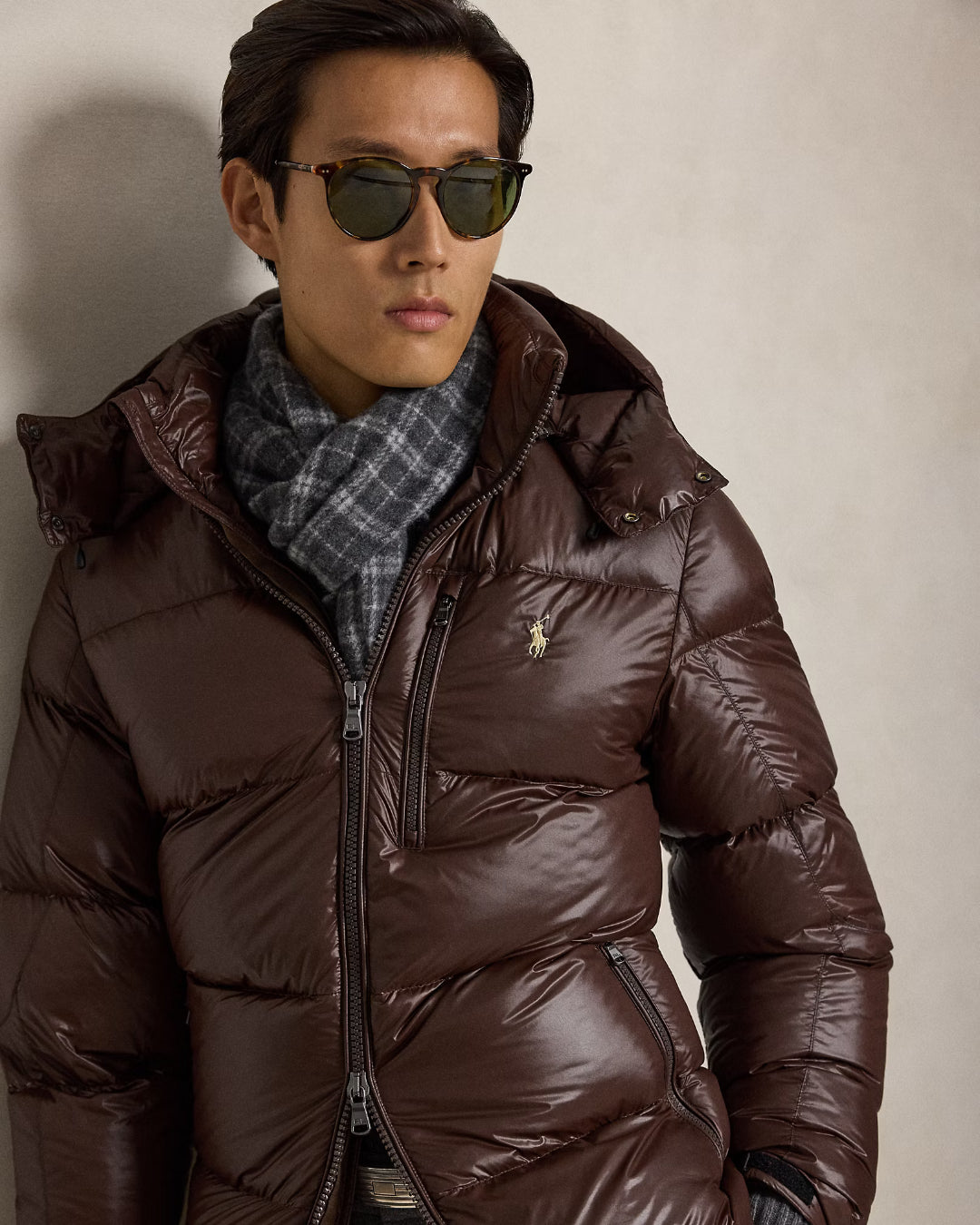Chaqueta Polo Ralph Lauren Gorham 710968281500 BROWN GLOSSY POLO RALPH LAUREN 