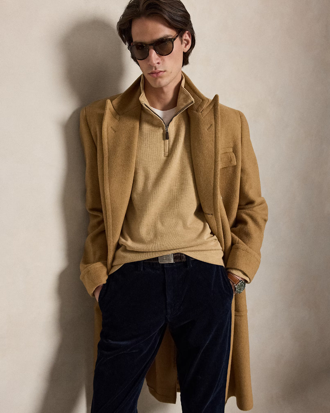 Jersey Polo Ralph Lauren Knit-Half Zip 710P07411006 CLASSIC CAMEL HEATHER POLO RALPH LAUREN 