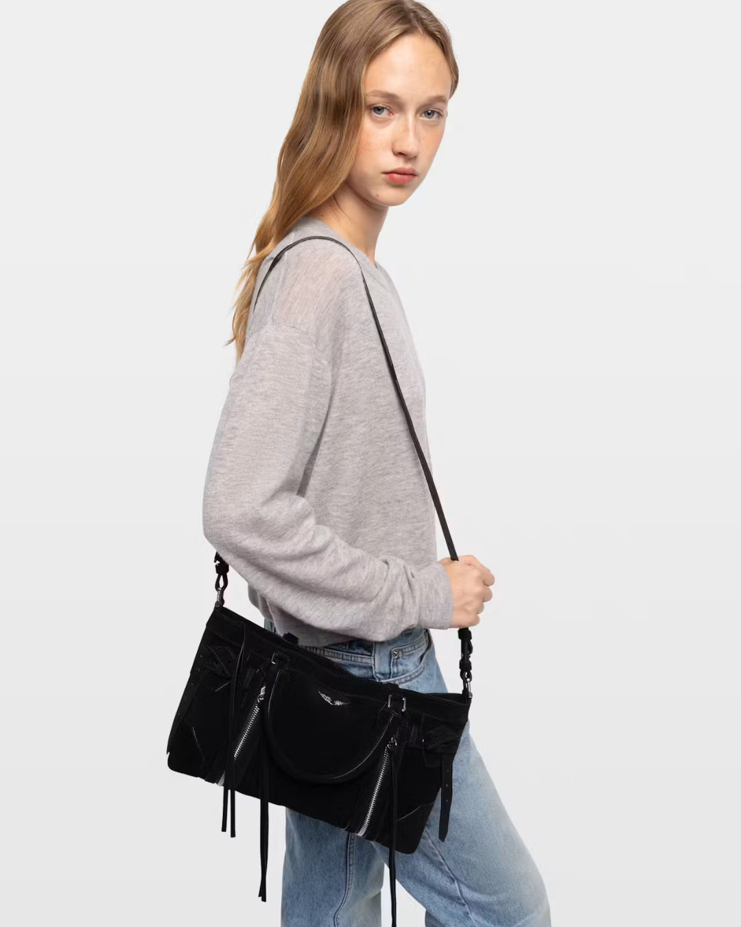 Bolso Zadig & Voltaire SUNNY RIDER SUEDE LWBA04538 011 ZADIG & VOLTAIRE 