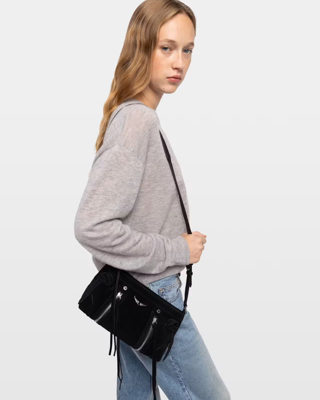 Bolso Zadig & Voltaire SUNNY RIDER XS SUEDE LWBA04539 011 ZADIG & VOLTAIRE 